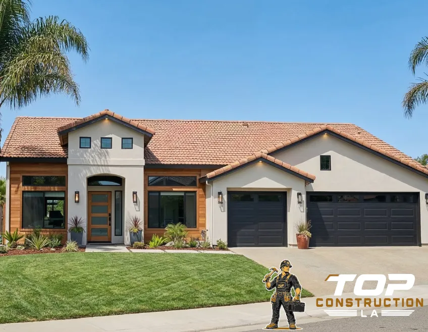 Luxury home renovation in Los Angeles featuring modern design, upgraded exterior finishes, and transformed living spaces